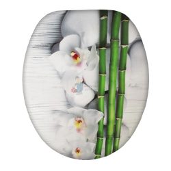 WC ülőke MDF festett KINGFLOWER (Bambus és orchidea)